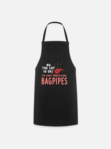 Bagpipes Bagpipe Bockpfeife Bagpiper - Cooking Apron - black