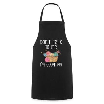 Knitting Counting - Cooking Apron - black - Front - AI Model Male 185 dark (185cm)