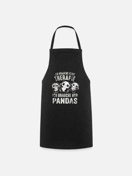 Panda Therapie Pandabär Geschenk - Kochschürze - Schwarz