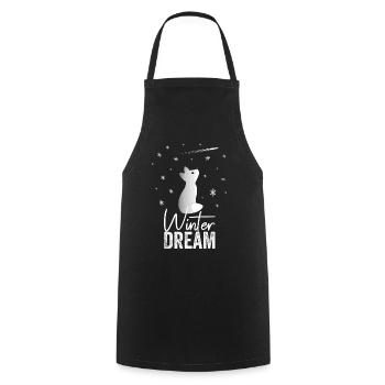 Winter Dream Ein Süßer Schneefuchs Beobachtet - Kochschürze - Schwarz - Vorne - AI Model Male 185 dark (185cm)