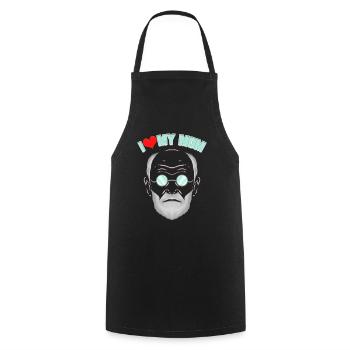 I Love my Mum - Funny Psychology & Psychologists - Cooking Apron - black - Front - AI Model Male 185 dark (185cm)