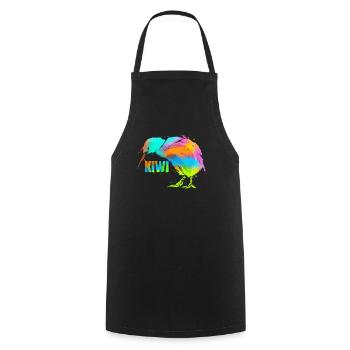 Kiwi Bird Art - Kiwi Art New Zealand Gift - Cooking Apron - black - Front - AI Model Male 185 dark (185cm)
