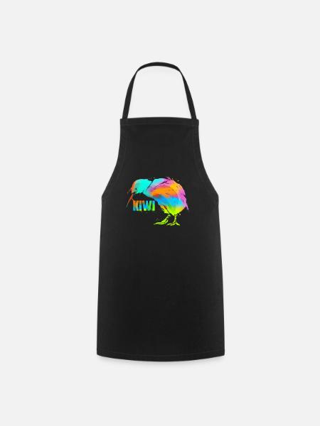 Kiwi Vogel Art - Kiwi art Nouvelle-Zélande Cadeau - Tablier de cuisine - noir