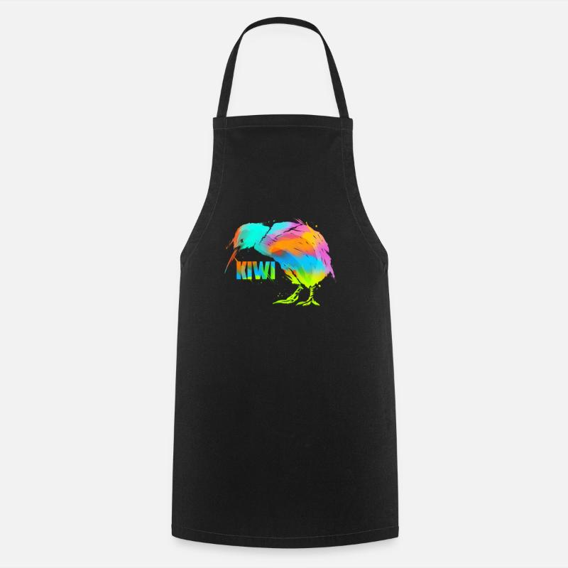 Kiwi Vogel Art - Kiwi Kunst Neuseeland Geschenk - Kochschürze - Schwarz