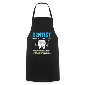 Sourire de dentiste - Tablier de cuisine - noir - Devant - AI Model Male 185 dark (185cm)