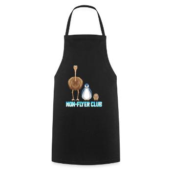Non Flyer Club - Bird Ostrich Penguin Kiwi Bird - Cooking Apron - black - Front - AI Model Male 185 dark (185cm)