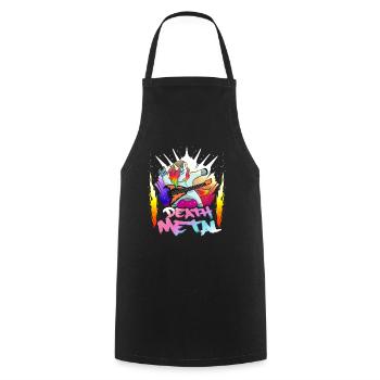 Death metal unicorn stage with rainbow fireworks - Cooking Apron - black - Front - AI Model Male 185 dark (185cm)