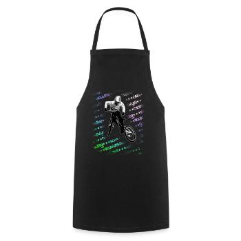 Mountainbike cool downhill Sprung graffiti bunt - Kochschürze - Schwarz - Vorne - AI Model Male 185 dark (185cm)