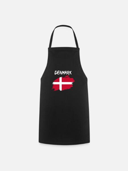 Denmark danish flag flag - Cooking Apron - black