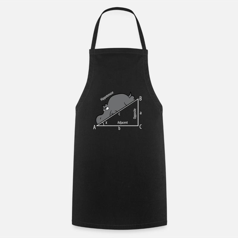 Mathe Pythagore Hypothenuse Hippopotame - Tablier de cuisine - noir