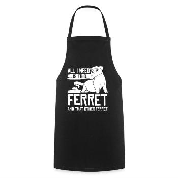 Frettchen Frett Marder Haustier Halter - Kochschürze - Schwarz - Vorne - AI Model Male 185 dark (185cm)