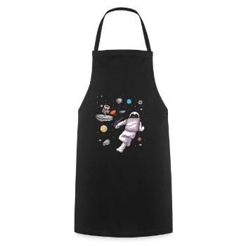 Astronaute de golf de disque dans la conception de golfeur de disque spatial - Tablier de cuisine - noir - Devant - AI Model Male 185 dark (185cm)