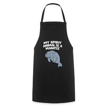 Funny Manatee Lover Gift My Spirit Animal Is A - Cooking Apron - black - Front - AI Model Male 185 dark (185cm)