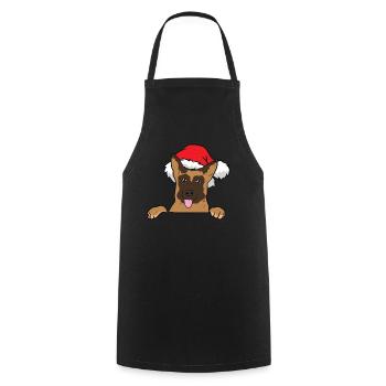 German Shepherd With Santa Hat German Shepherd - Cooking Apron - black - Front - AI Model Male 185 dark (185cm)