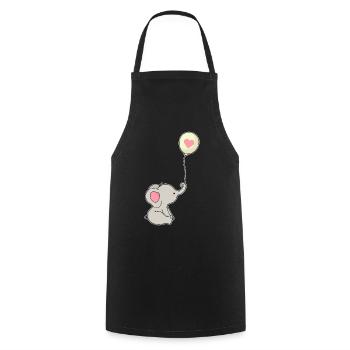 Elephant Balloon - Cooking Apron - black - Front - AI Model Male 185 dark (185cm)