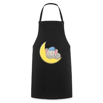 Elephant Moon - Cooking Apron - black - Front - AI Model Male 185 dark (185cm)
