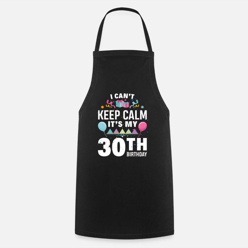 30th birthday - Cooking Apron - black