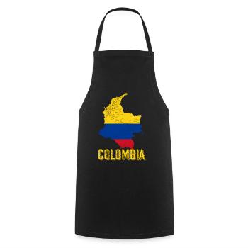 Colombia Country Shape Flag - Cooking Apron - black - Front - AI Model Male 185 dark (185cm)
