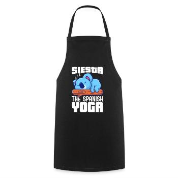 Siesta the Spanish Yoga - Kochschürze - Schwarz - Vorne - AI Model Male 185 dark (185cm)