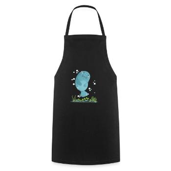 Süßes Manatee Manati Seekuh Dugong Geschenk - Kochschürze - Schwarz - Vorne - AI Model Male 185 dark (185cm)