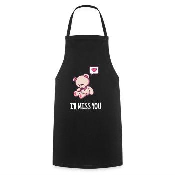 Tu me manqueras cadeau de départ - Tablier de cuisine - noir - Devant - AI Model Male 185 dark (185cm)