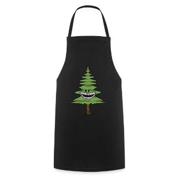 Arbre arbre arbre arbre forêt nature amusant sapin - Tablier de cuisine - noir - Devant - AI Model Male 185 dark (185cm)