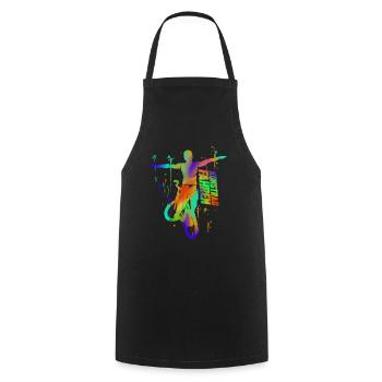 Kunstradfahrer - Farbenfrohes Radfahrer Geschenk - Kochschürze - Schwarz - Vorne - AI Model Male 185 dark (185cm)