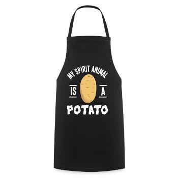 Kartoffel Erdapfel Erdbirne Potaten Süßkartoffel - Kochschürze - Schwarz - Vorne - AI Model Male 185 dark (185cm)