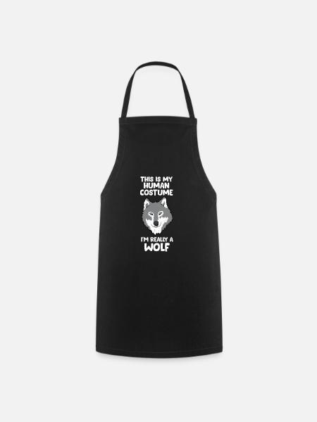 Wolf Cadeau Enfants Je suis Vraiment Un Loup - Tablier de cuisine - noir