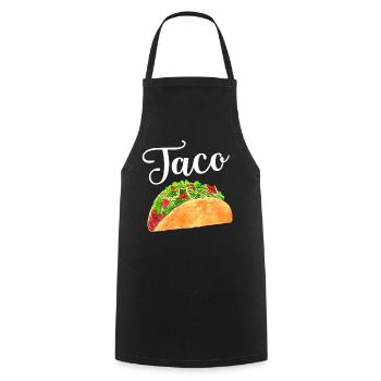 Aquarell-Taco - Kochschürze - Schwarz - Vorne - AI Model Male 185 dark (185cm)