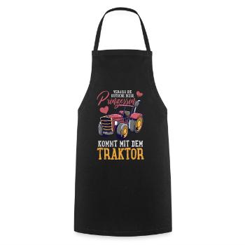Traktor Trecker - Kochschürze - Schwarz - Vorne - AI Model Male 185 dark (185cm)