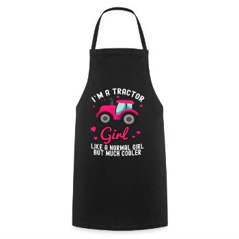 Tractor Agriculture Farm Farm Equipment Girl - Cooking Apron - black - Front - AI Model Male 185 dark (185cm)