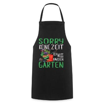 Sorry Der Garten Ruft Gärtnern Pflanzen Beet Rasen - Kochschürze - Schwarz - Vorne - AI Model Male 185 dark (185cm)