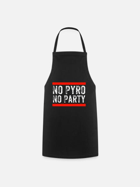 No Pyro No Party - Cooking Apron - black