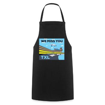 TXL, we miss you, retro - Tablier de cuisine - noir - Devant - AI Model Male 185 dark (185cm)
