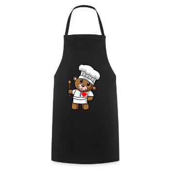 Koch Teddy Chefkoch Restaurant Berufe kochen - Kochschürze - Schwarz - Vorne - AI Model Male 185 dark (185cm)