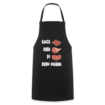 Bauch Beine Po Fleisch BBQ Grillen Lustig Geschenk - Kochschürze - Schwarz - Vorne - AI Model Male 185 dark (185cm)