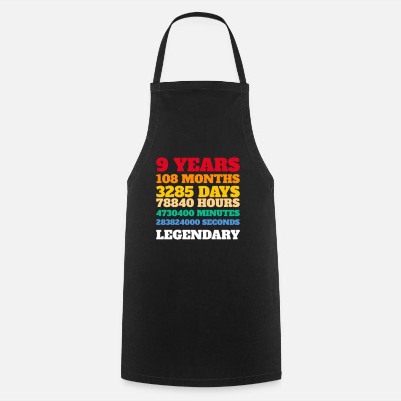 Kids 9th Birthday 9 Years Old Gift Idea - Cooking Apron - black
