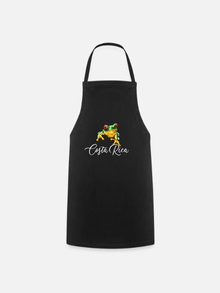 costa rica rain frog costa rica - Cooking Apron - black