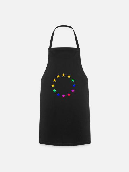 EU Sterne Europa Regenbogen - Kochschürze - Schwarz