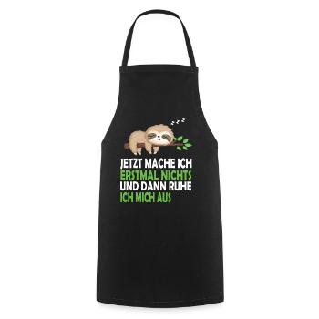Faultier Schlafanzug Nachthemd Schlafshirt Pyjama - Kochschürze - Schwarz - Vorne - AI Model Male 185 dark (185cm)