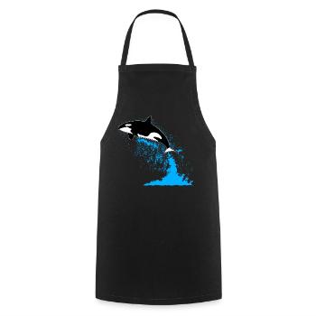 Orca, killer whale, killer whale, killer whale, sea - Cooking Apron - black - Front - AI Model Male 185 dark (185cm)