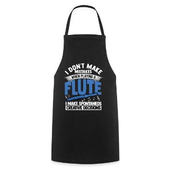 flute - Cooking Apron - black - Front - AI Model Male 185 dark (185cm)