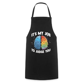 psychologist - Cooking Apron - black - Front - AI Model Male 185 dark (185cm)