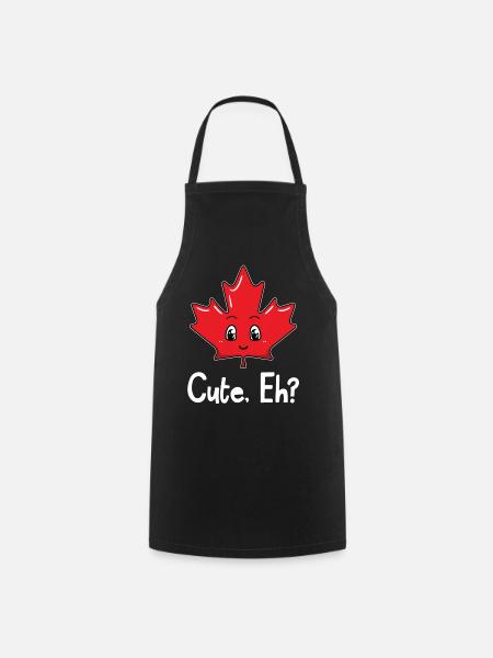 Cute Eh Canada Maple Leaf - Cooking Apron - black
