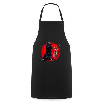 Kendo Aikido Martial Arts Fighter - Cooking Apron - black - Front - AI Model Male 185 dark (185cm)