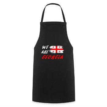 We are Georgia design / gift idea - Cooking Apron - black - Front - AI Model Male 185 dark (185cm)
