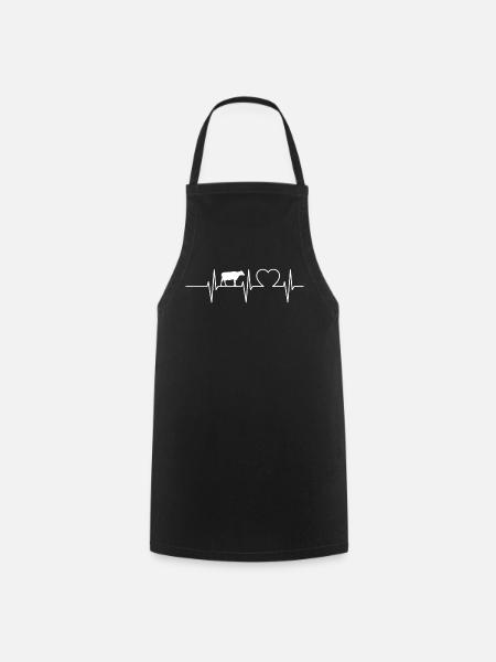 Latido de la vaca cría de vacas establo ganadero de vacas Vieh Ges - Delantal de cocina - negro