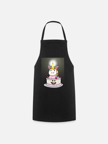 Gâteau Gâteau Bonbons Gâteau d’anniversaire Bougie - Tablier de cuisine - noir