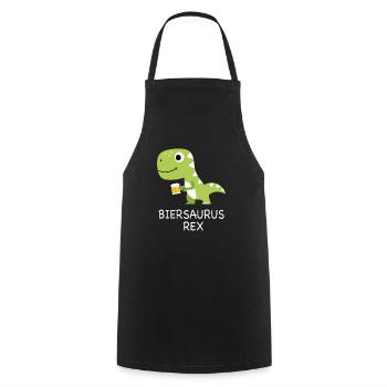 Biersaurus Rex - Bier Dino Dinosaurier Geschenk - Kochschürze - Schwarz - Vorne - AI Model Male 185 dark (185cm)